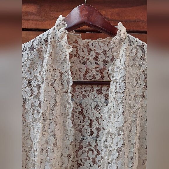 Vintage Intime California Sheer Lace Cardigan Vest 1960s Size Small - Picture 2 of 11